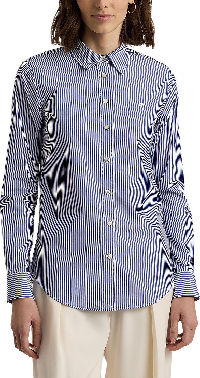 Striped Easy Care Cotton Shirt, från Lauren Ralph Lauren, i färgen Blue/White.