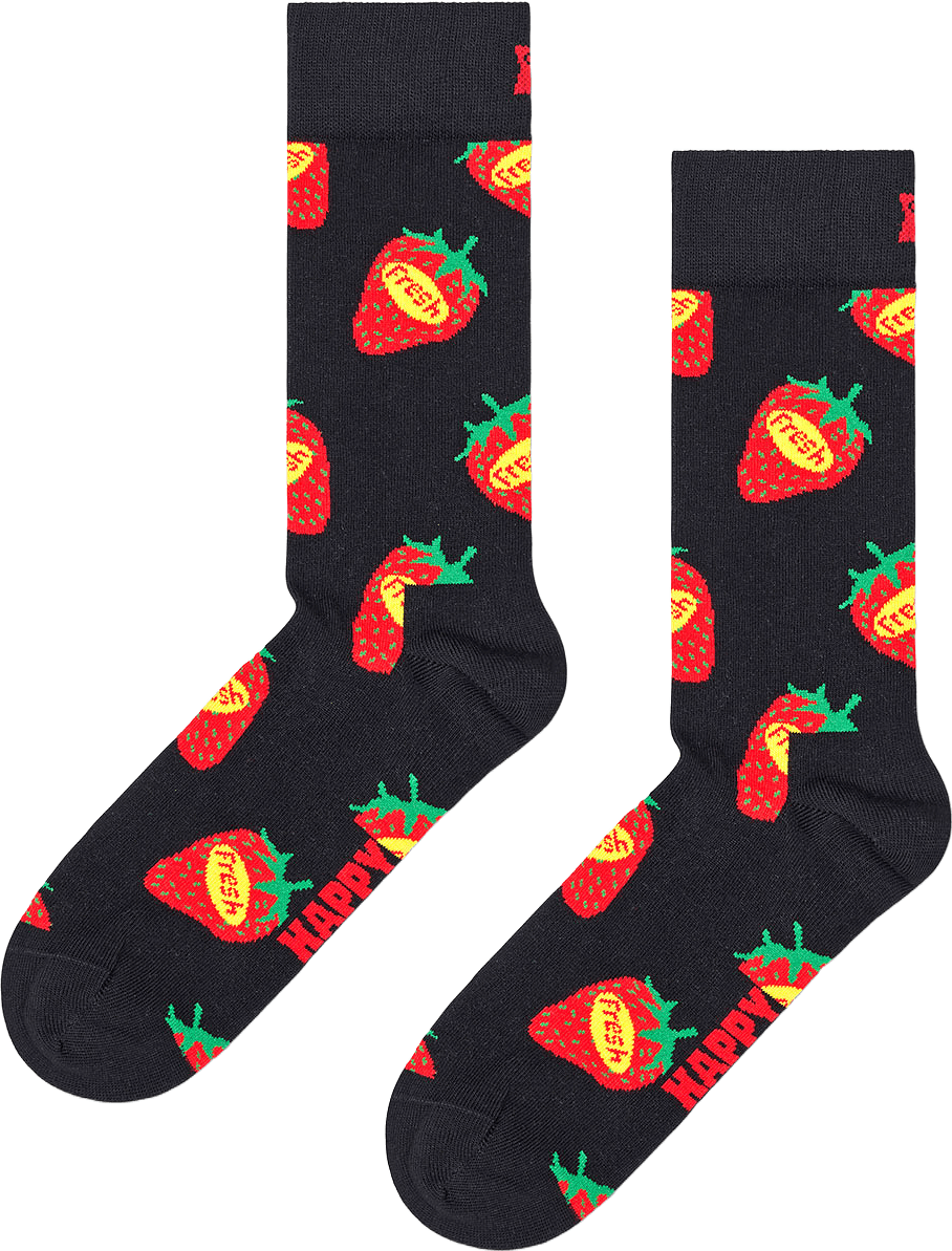 Strawberry Fresh Sock, från Happy Socks, i färgen Black.