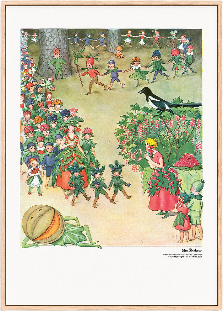 Elsa Beskow - August Poster, från Design House Stockholm, i färgen White.