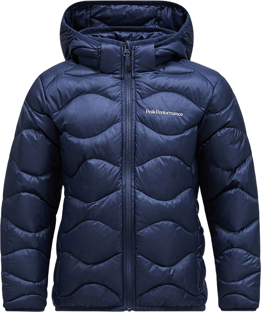 Jr Helium Down Hood Jacket, från Peak Performance, i färgen Blue Shadow.