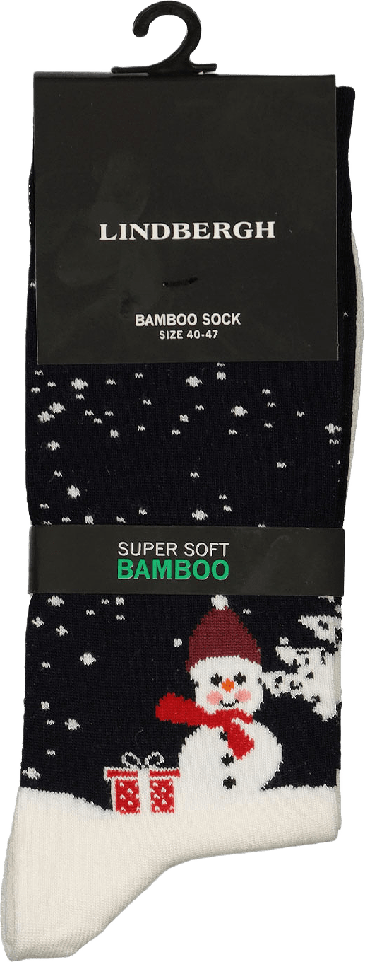 Christmas Bamboo Socks, från Lindbergh, i färgen Off White.