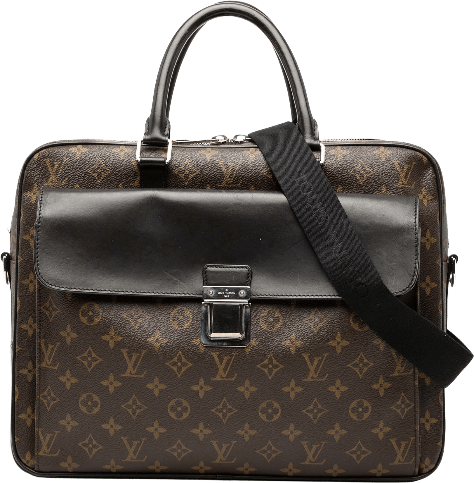 Louis Vuitton Monogram Macassar Soft Briefcase, från Luxclusif, i färgen brown.