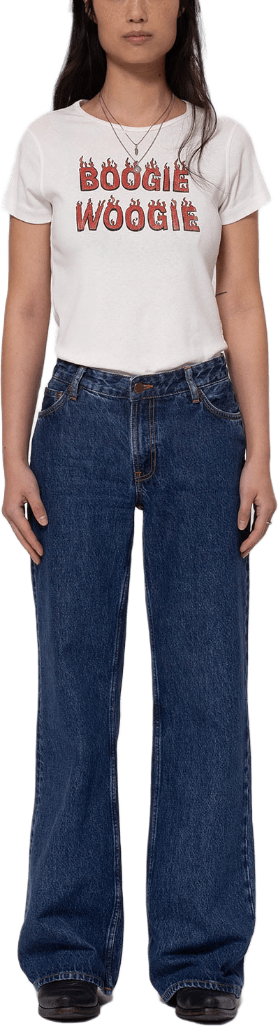 Wide Heidi Evening Jazz, från Nudie Jeans, i färgen Evening Jazz.