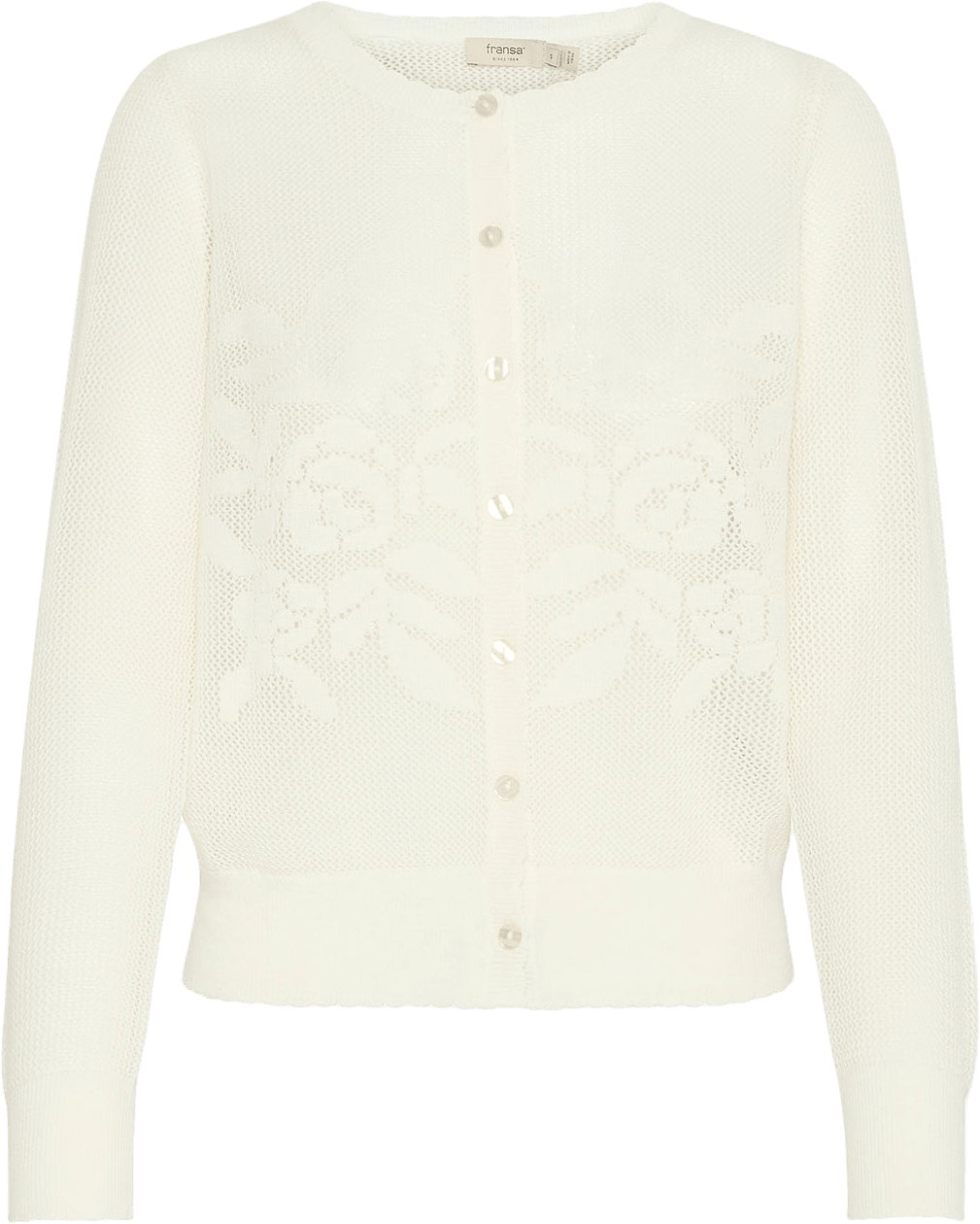 FRHEDDA CAR 1 Sweater, från Fransa, i färgen Whisper White.