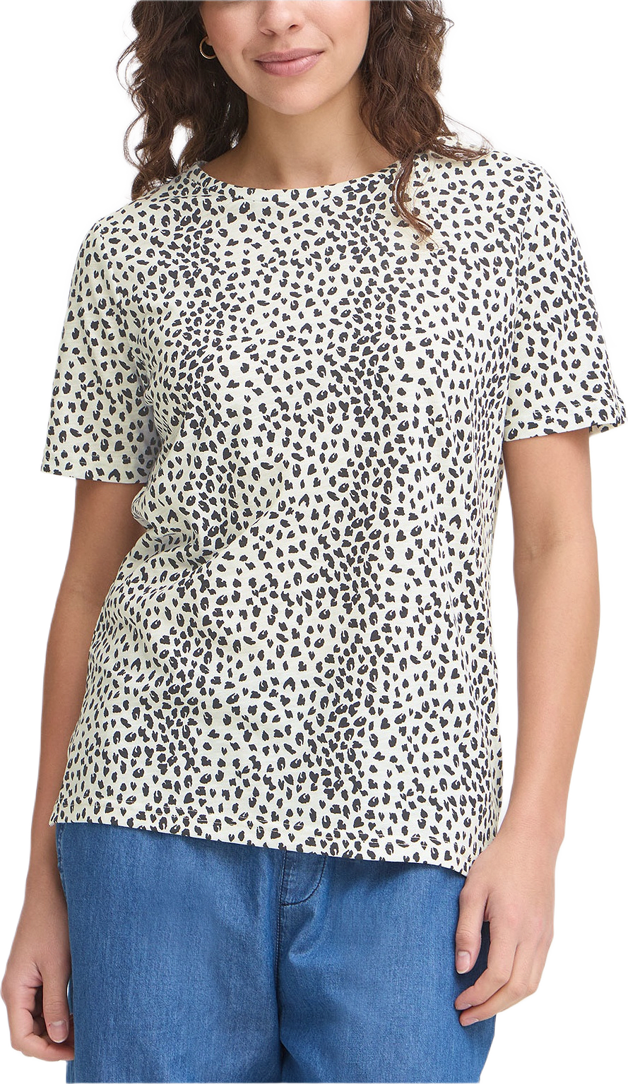 FRHAZEL TEE 2 T-shirt, från Fransa, i färgen Whisper White Art.