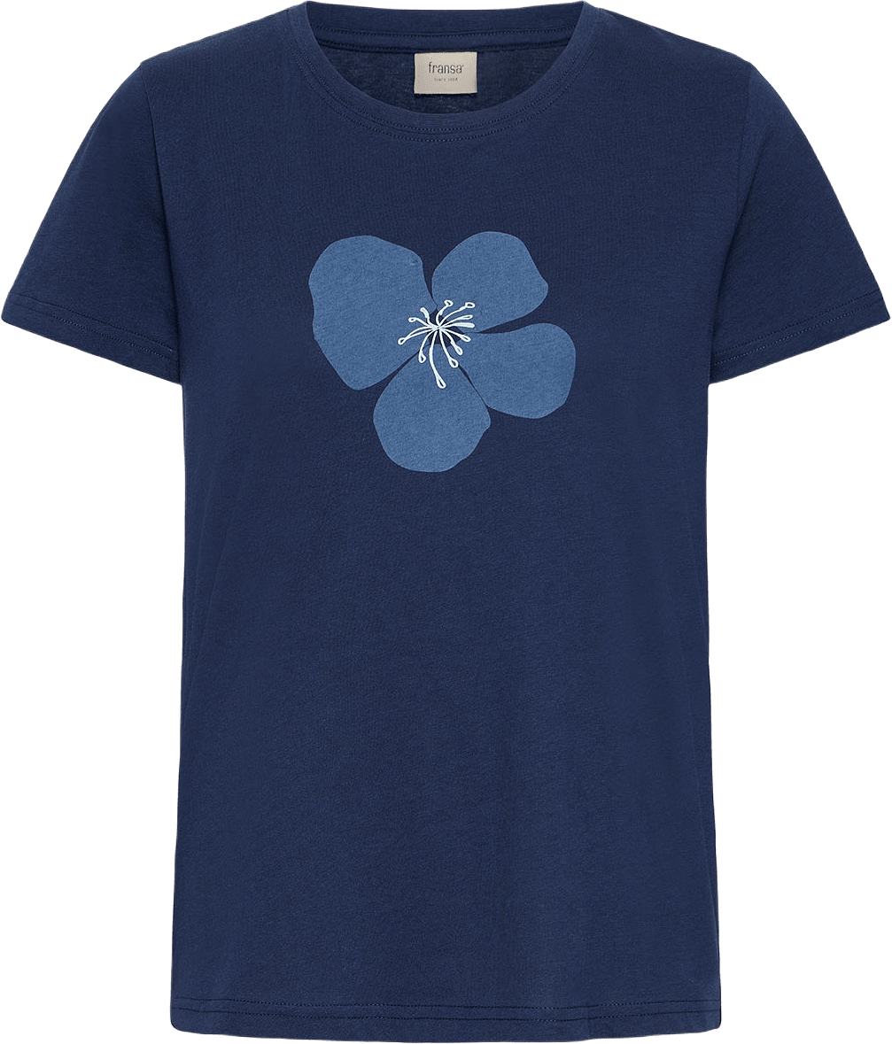 FRMAYRA TEE 1 T-shirt, från Fransa, i färgen Navy Blazer Mix.