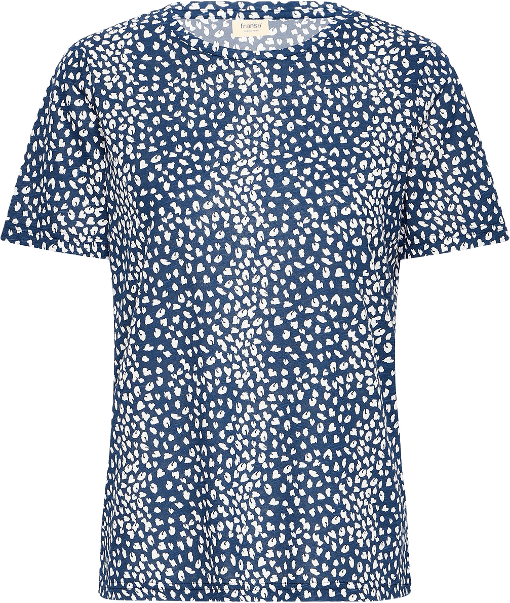 FRHAZEL TEE 2 T-shirt, från Fransa, i färgen Navy Blazer Art.