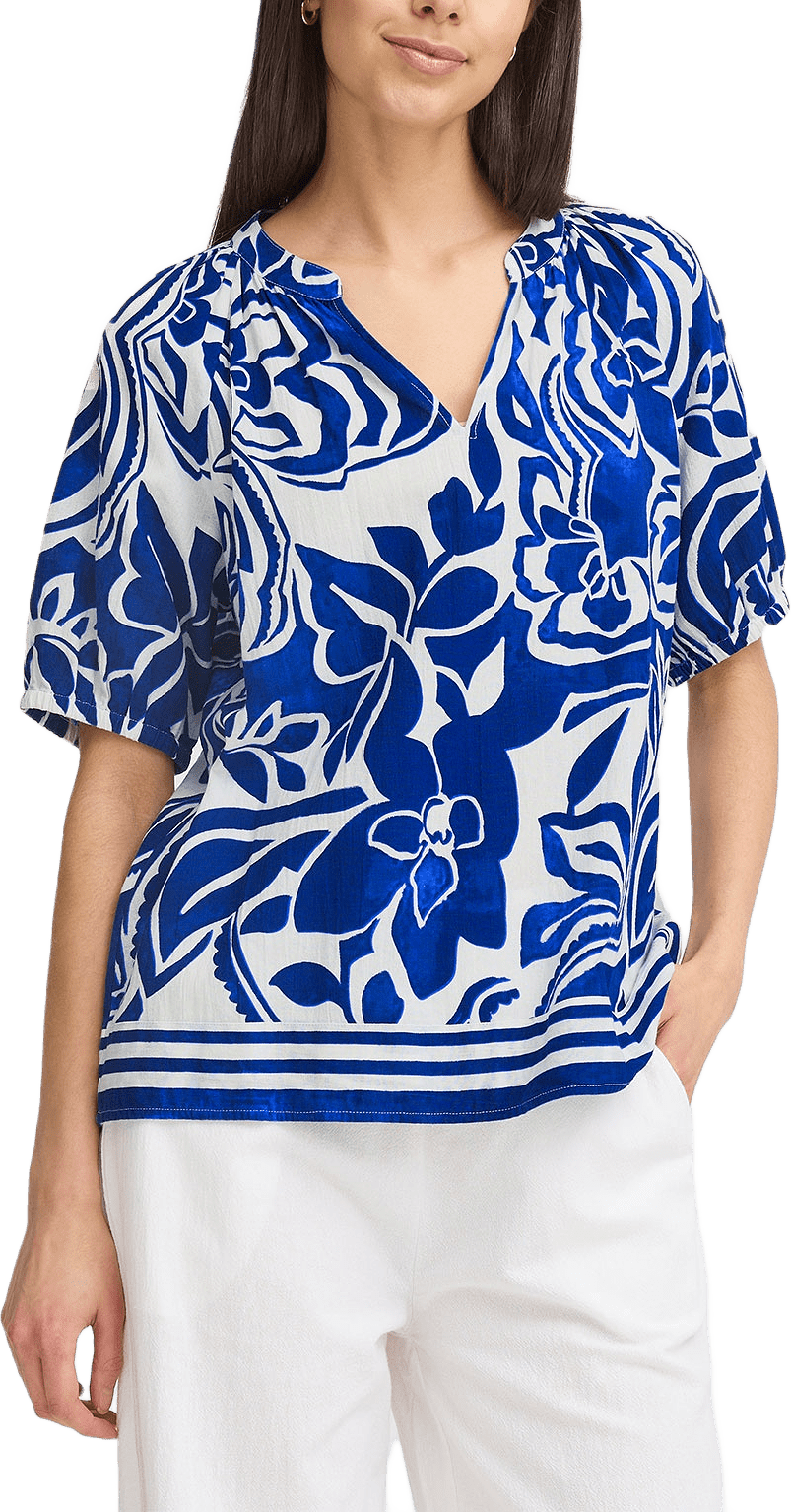 FRCORA BL 1 Shirt, från Fransa, i färgen Blue Lolite Art.