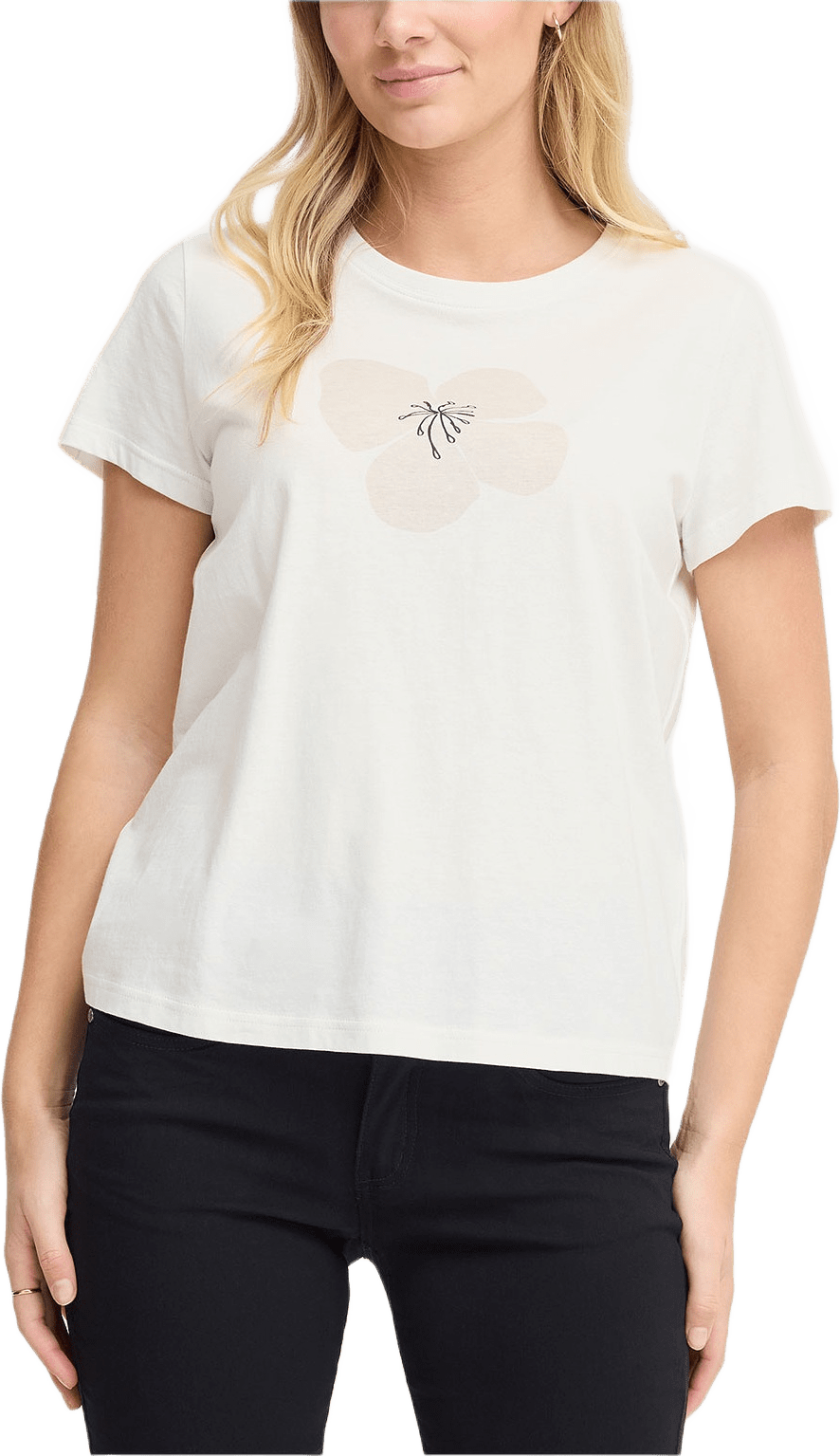 FRMAYRA TEE 1 T-shirt, från Fransa, i färgen Blanc De Blanc Mix.