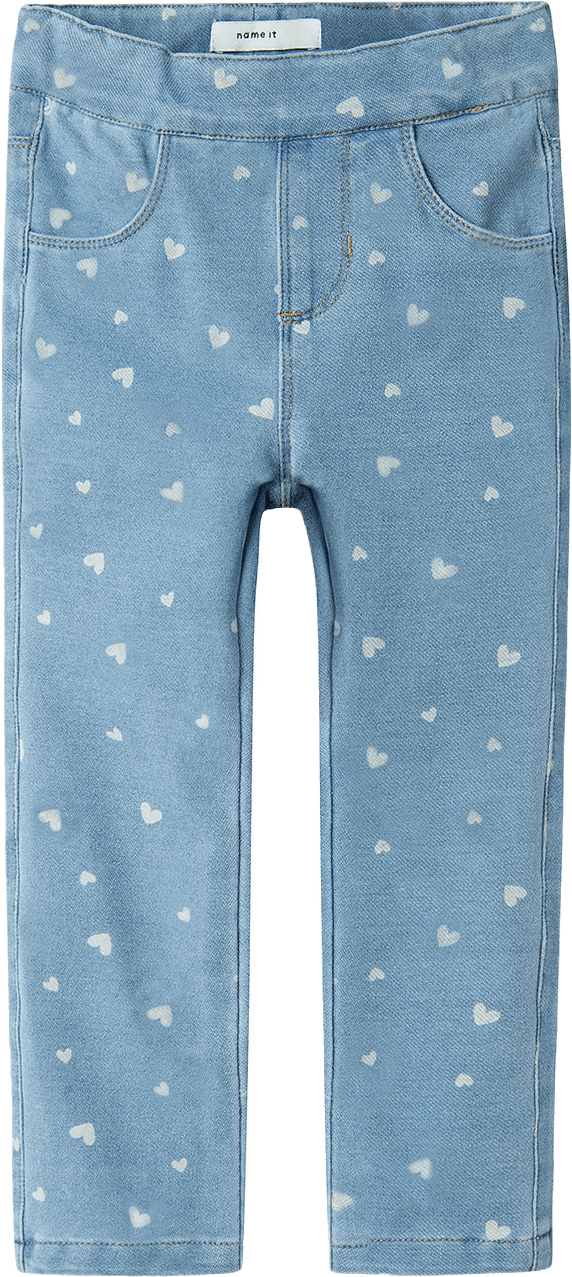 NMFSALLI SLIM DNM LEGGING 2352-VB, från Name It, i färgen Light Blue Denim Heart.