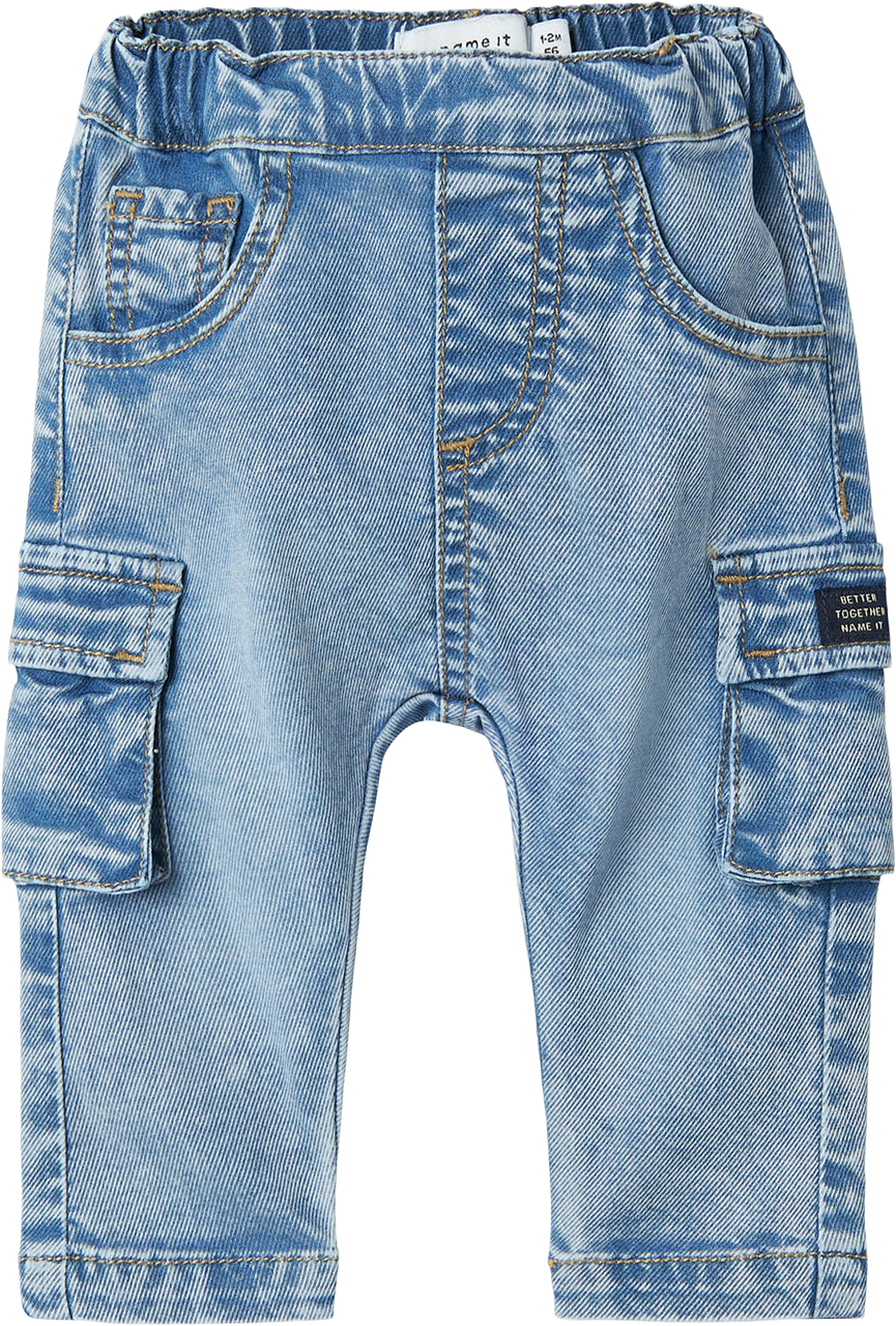 Trouser Nbmben Baggy Cargo Jeans 2727-Yb No, från Name It, i färgen Medium Blue Denim.