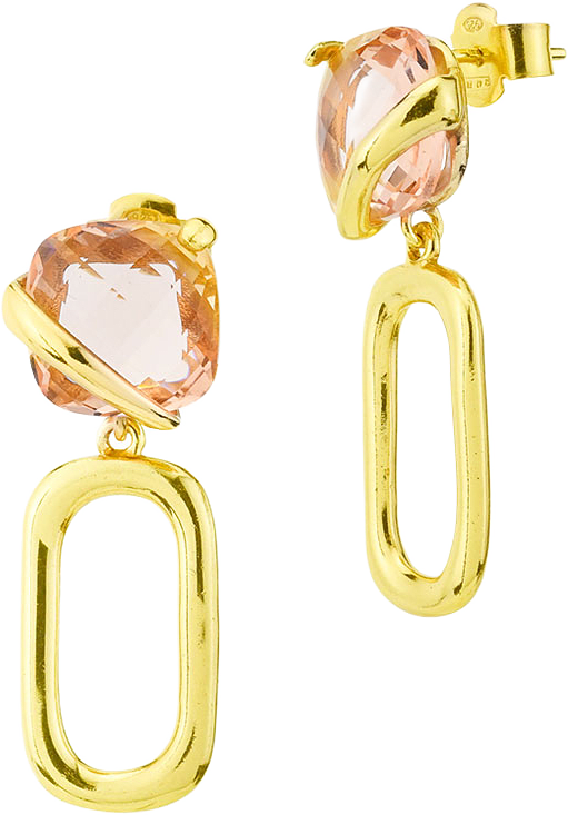 Fleur Örhängen, från Bottega Boccadamo, i färgen Gold/ Peach.