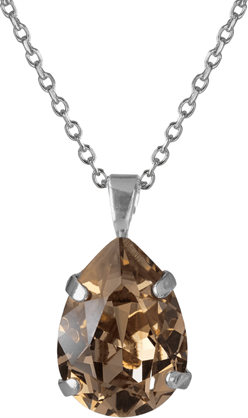 Mini Drop Necklace Greige, från Caroline Svedbom, i färgen Rhodium.