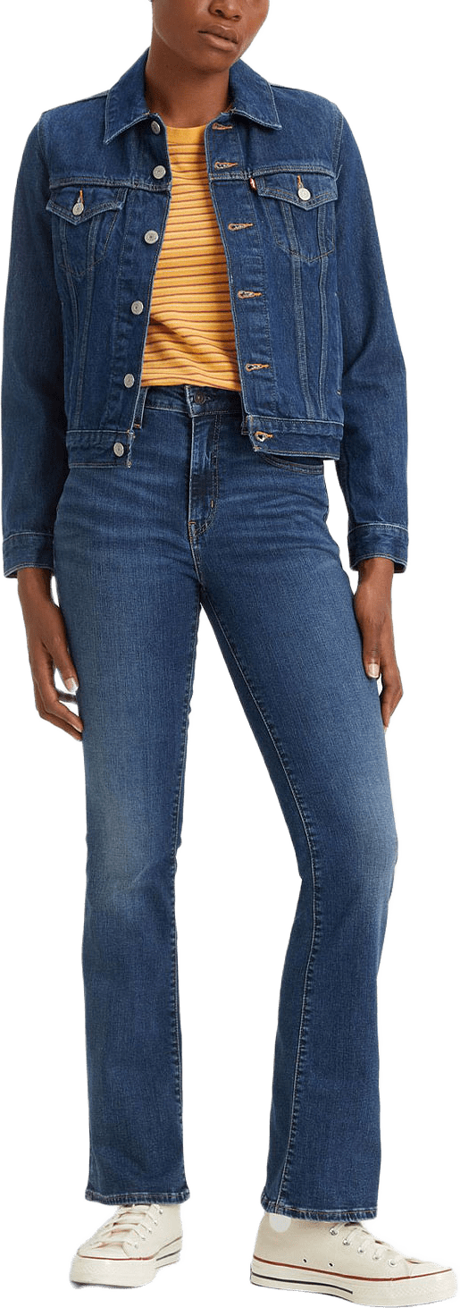 725™ High Rise Bootcut Jeans, från Levi's, i färgen Dark Indigo - Worn In.