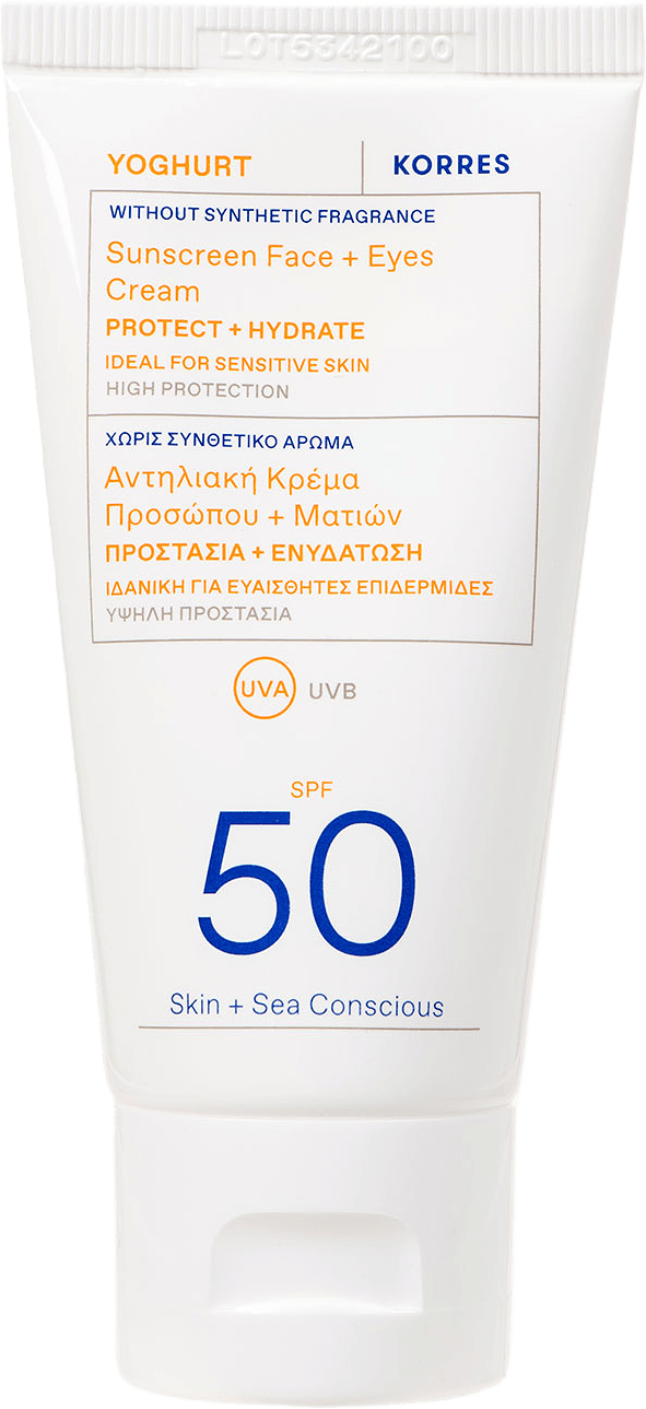 Yoghurt Face + Eyes Sunscreen SPF 50, från Korres.