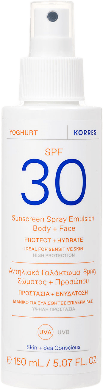 Yoghurt Sunscreen Spray Emulsion SPF 30 Body + Face, från Korres.