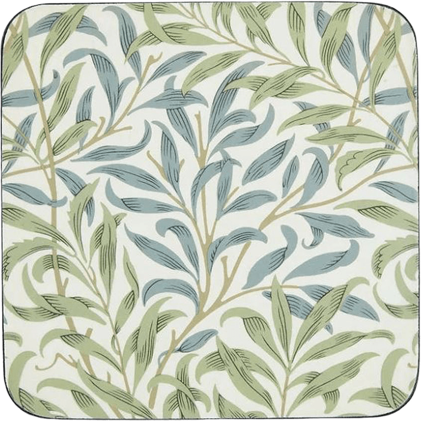 Glasunderlägg Willow Bough Blue & Green 6-pack, från Morris & Co, i färgen Green.