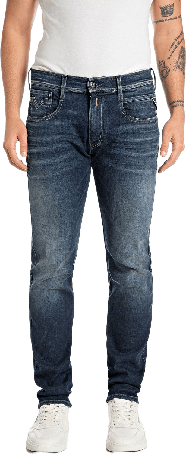 Anbass Slim Fit Jeans, från Replay, i färgen Dark Blue.
