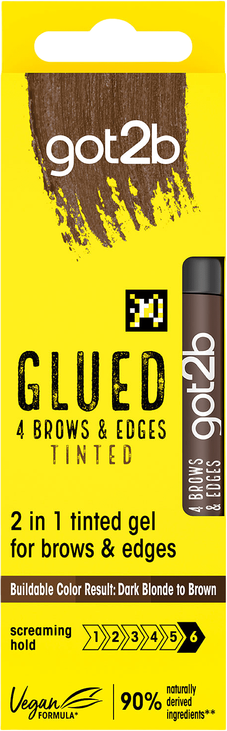 Got2B Glued 4 Brows & Edges Tinted Gel 2 i 1, från Got2B, i färgen Dark Brown.