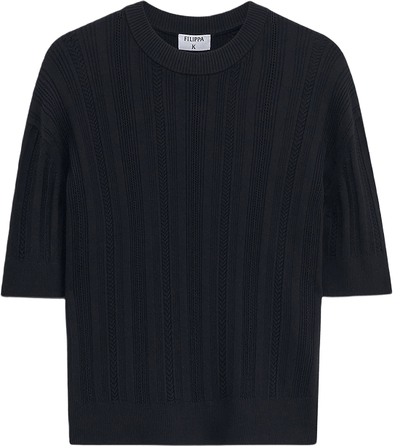 Braid Knit T-Shirt, från Filippa K, i färgen Black.
