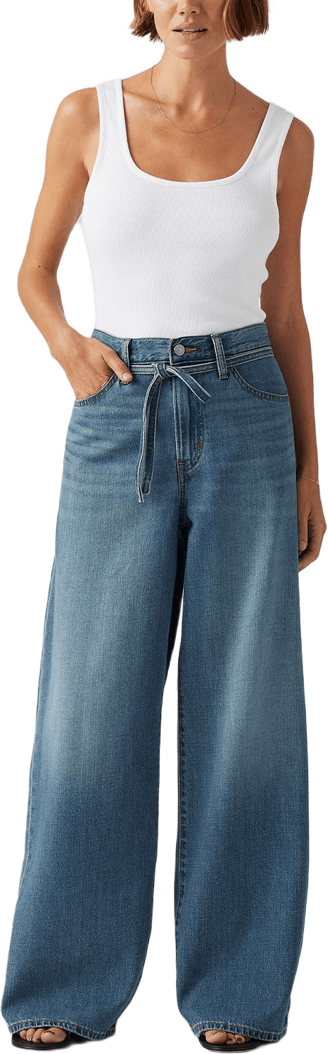 Xl Straight Linen+ Denim Jeans, från Levi's, i färgen Med Indigo - Worn In.