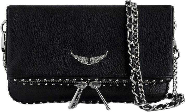 Rock Nano Grained Leather + Studs, från Zadig & Voltaire, i färgen Noir.