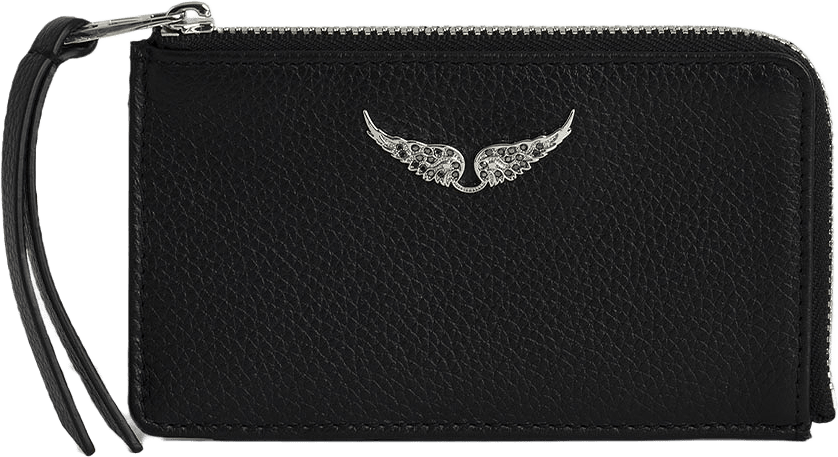 ZV CARD GRAINED LEATHER, från Zadig & Voltaire, i färgen Black Silver.