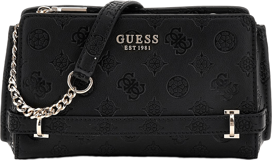 Zarela Mini Top Zip Crossbody, från Guess, i färgen Black Logo.