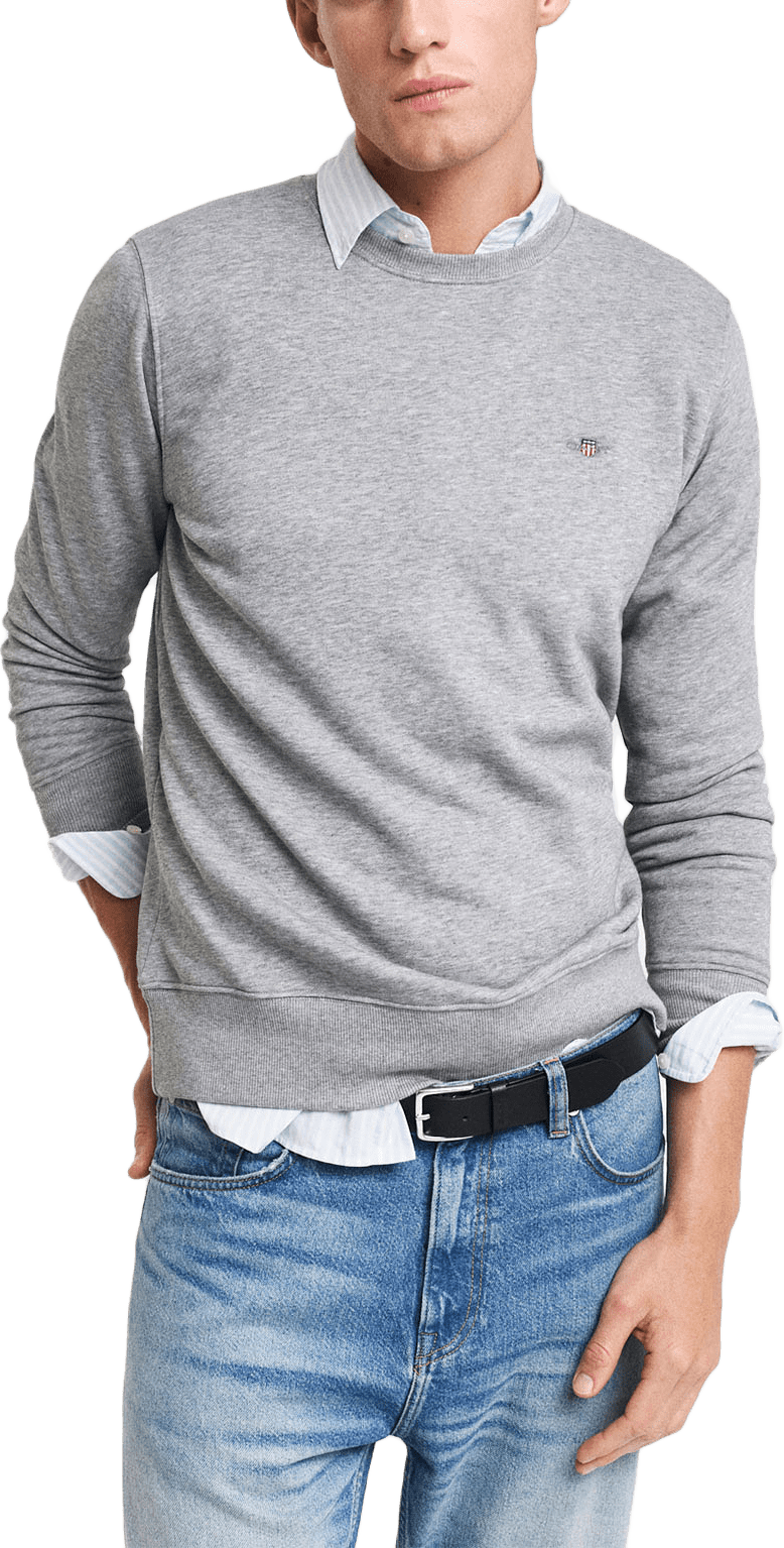 Shield Crew Neck Sweatshirt, från GANT, i färgen Grey Melange.