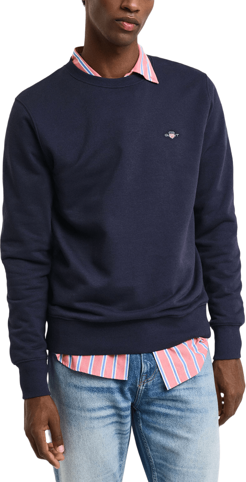 Shield Crew Neck Sweatshirt, från GANT, i färgen Evening Blue.