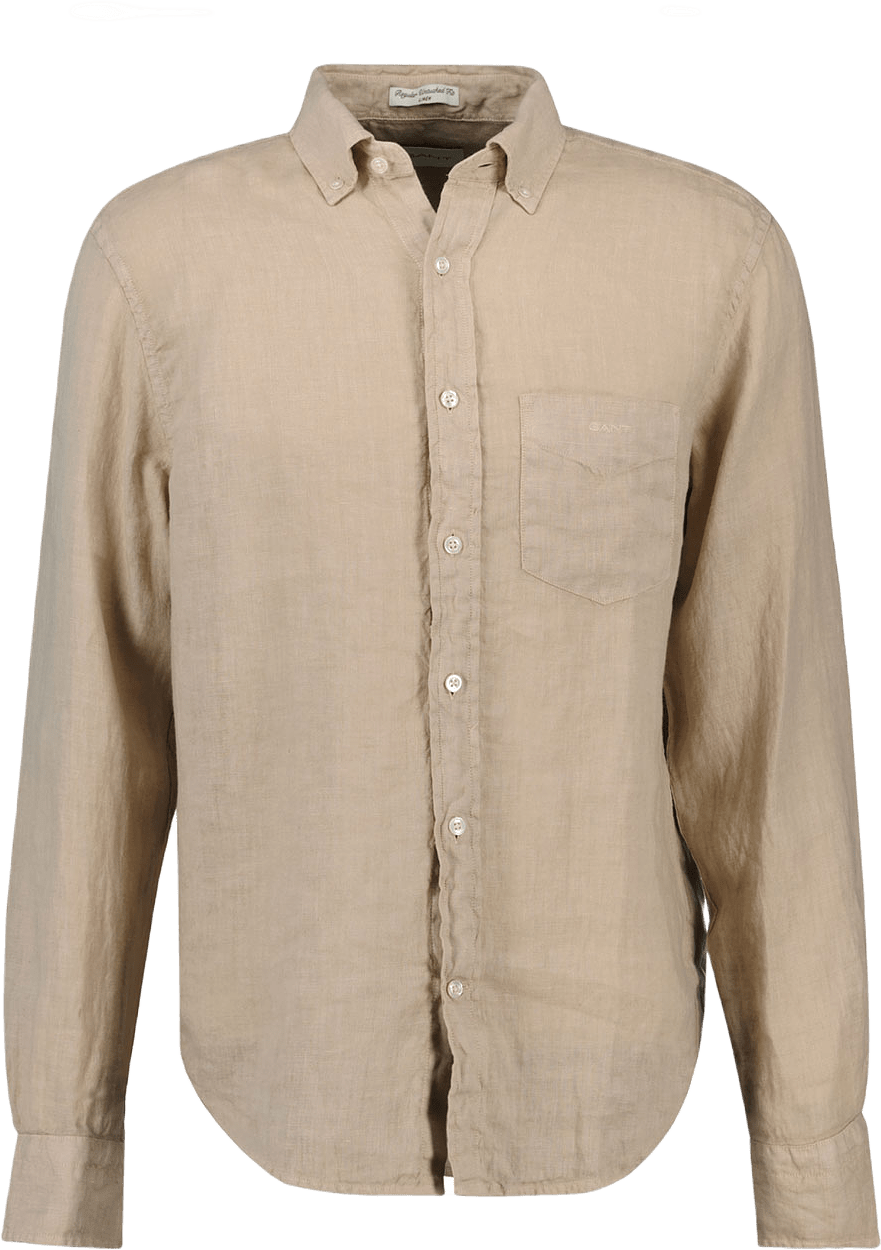 Regular Fit Garment-Dyed Linen Shirt, från GANT, i färgen Dry Sand.