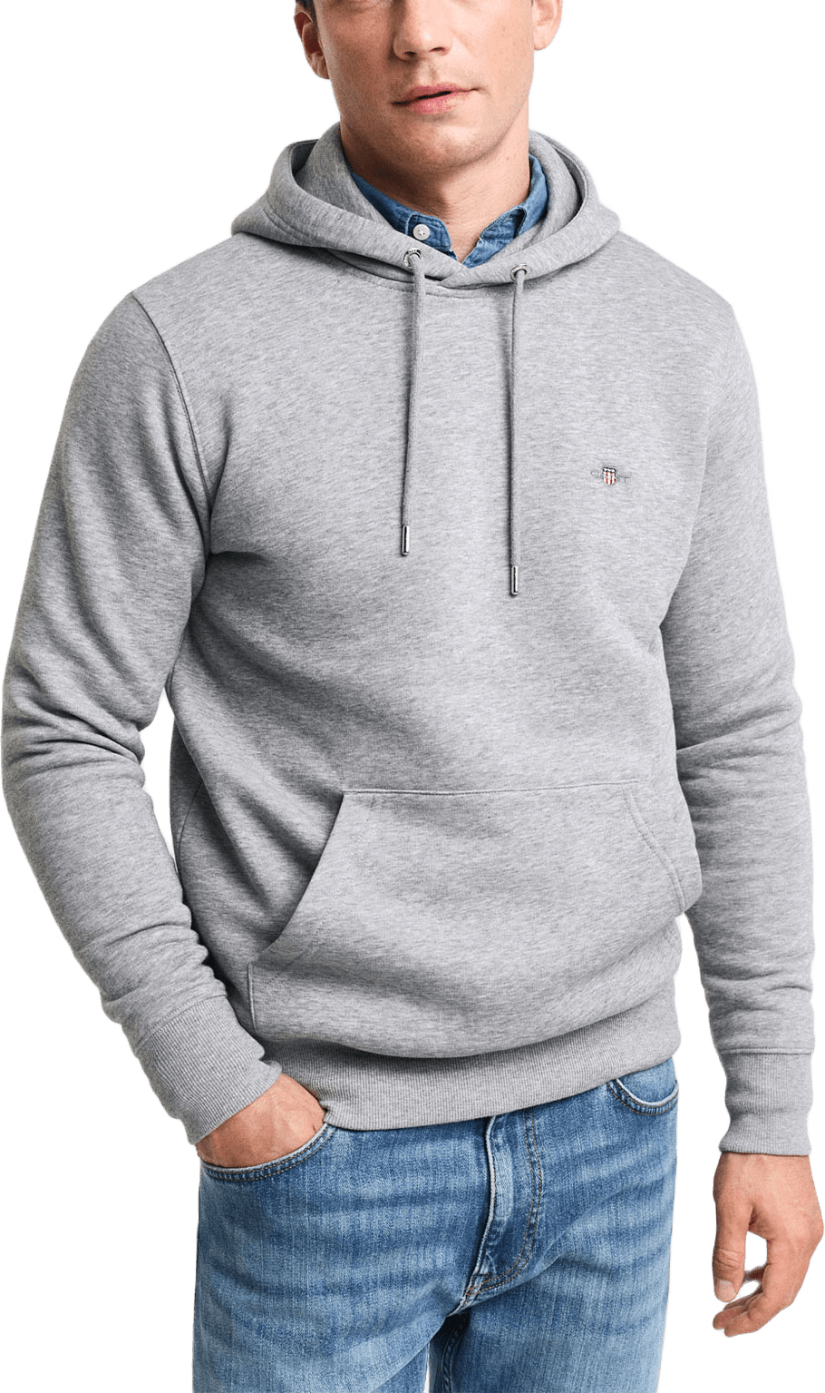 Shield Hoodie, från GANT, i färgen Grey Melange.