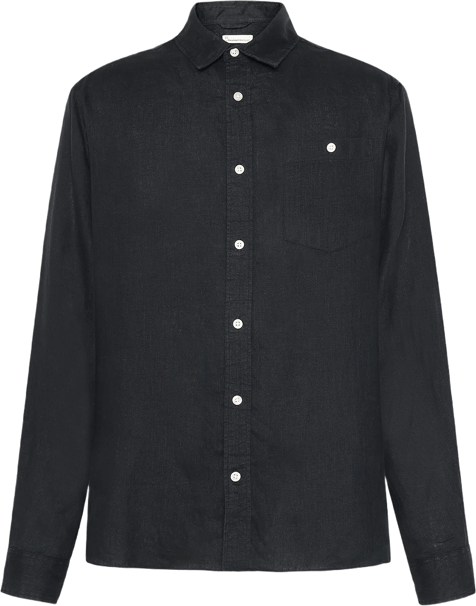 Regular linen shirt, från Knowledge Cotton Apparel, i färgen Black Jet.