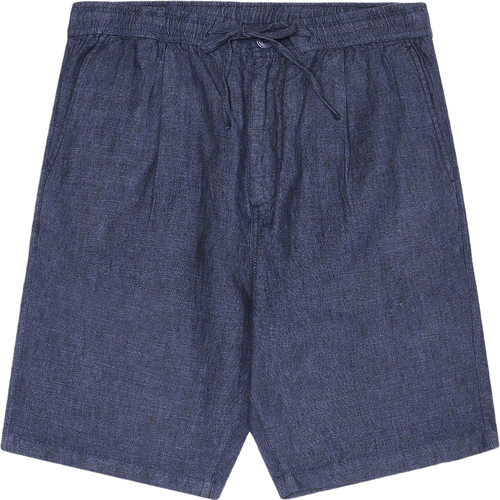 Loose Linen Shorts, från Knowledge Cotton Apparel, i färgen Yarndyed - Total Eclipse.