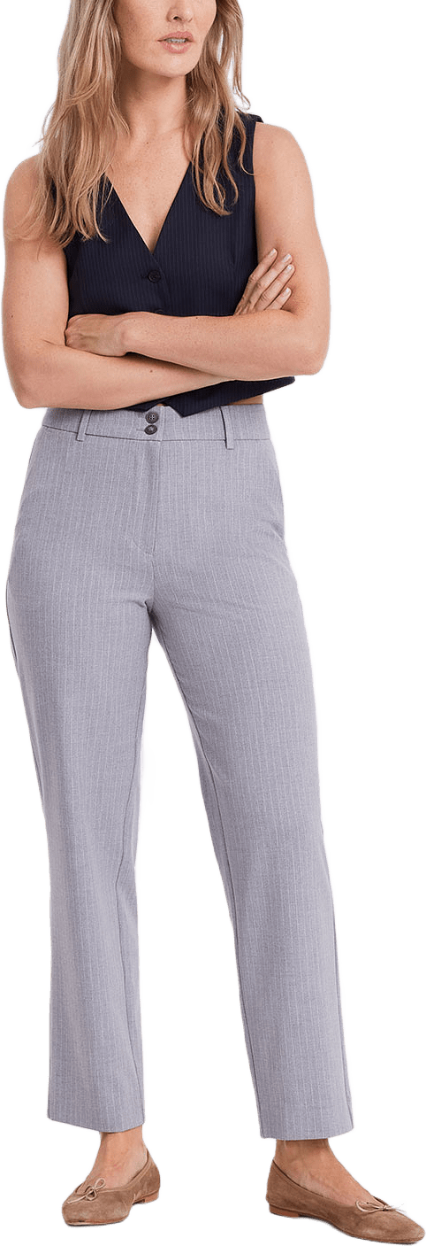 DaphneFV Trousers, från Five Units, i färgen Light Grey Pinstripe.