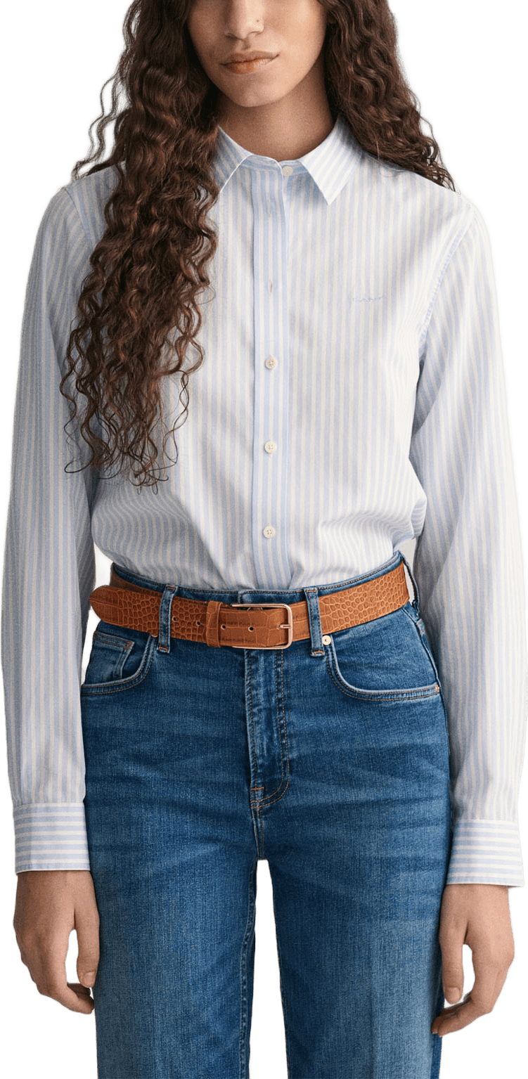 Regular Fit Striped Poplin Shirt, från GANT, i färgen Light Blue.