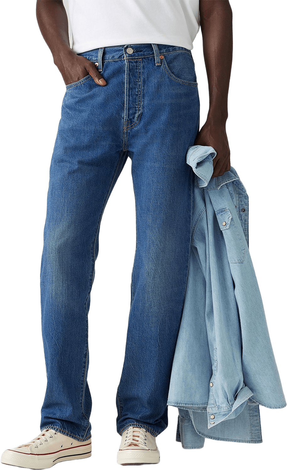 501® Original Lightweight Jeans, från Levi's, i färgen Dark Indigo - Worn In.