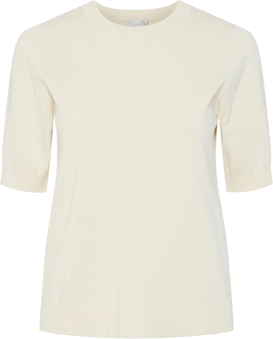 Yaslena Ss Knit Pullover, från Y.A.S, i färgen Birch.