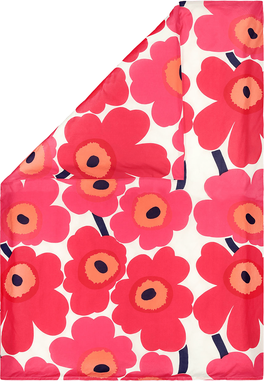Unikko Duvetcase 150x210 Cm, från Marimekko, i färgen White, Red.