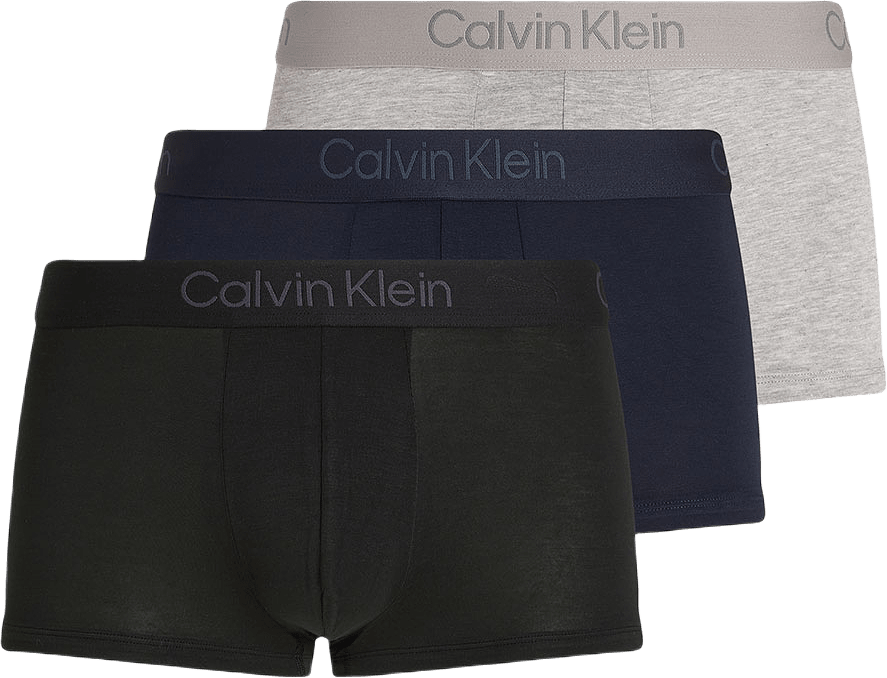 Trunk 3-Pack, från Calvin Klein, i färgen Black, Shoreline, Grey Heather.