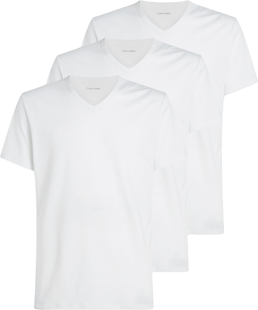 3 Pack T-shirts, V-neck, från Calvin Klein, i färgen White, White, White.