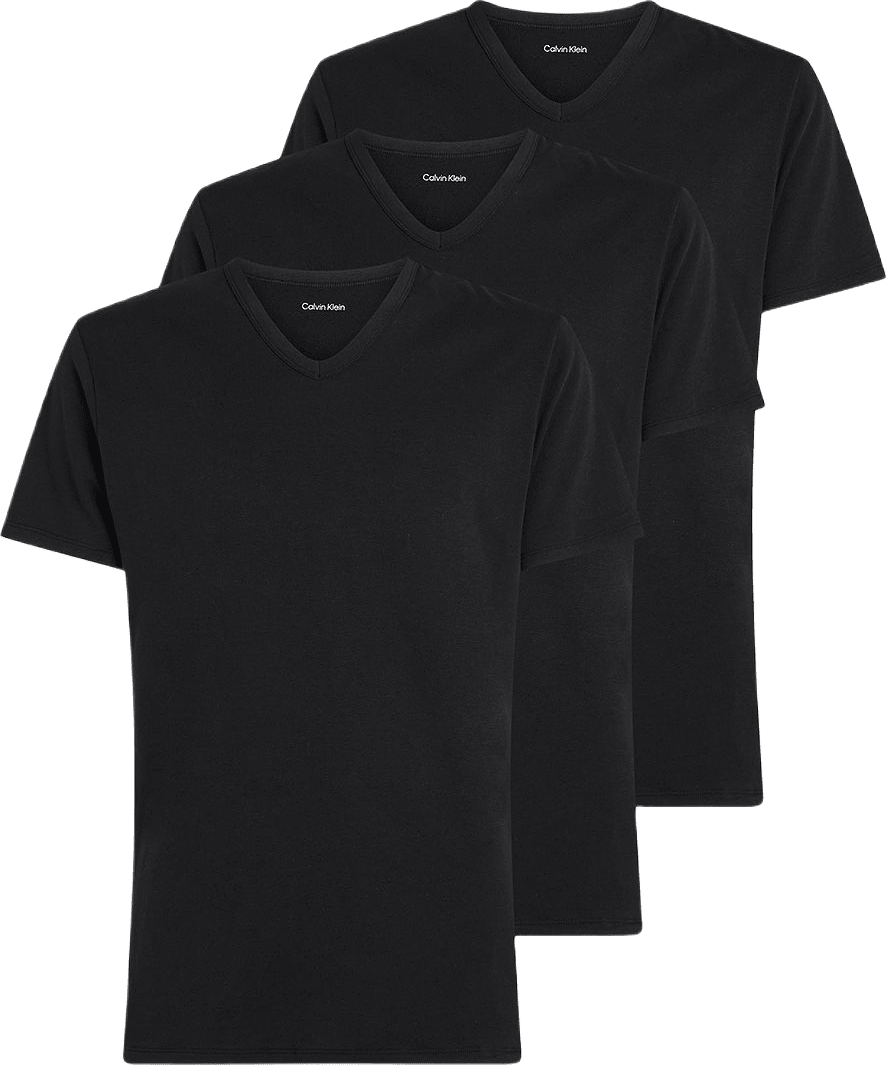 3 Pack T-shirts, V-neck, från Calvin Klein, i färgen Black, Black, Black.