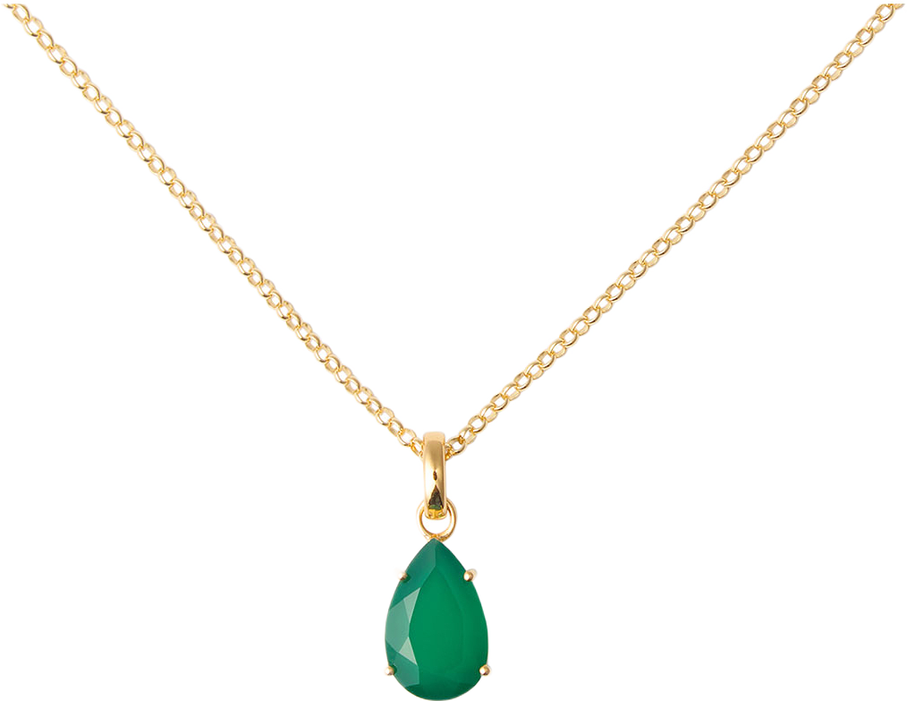 Stone drop pendant, från Sophie by Sophie, i färgen Gold/Green Onyx.