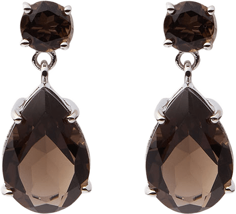 Stone drop pendant, från Sophie by Sophie, i färgen Rhodium/Smokey Topaz.