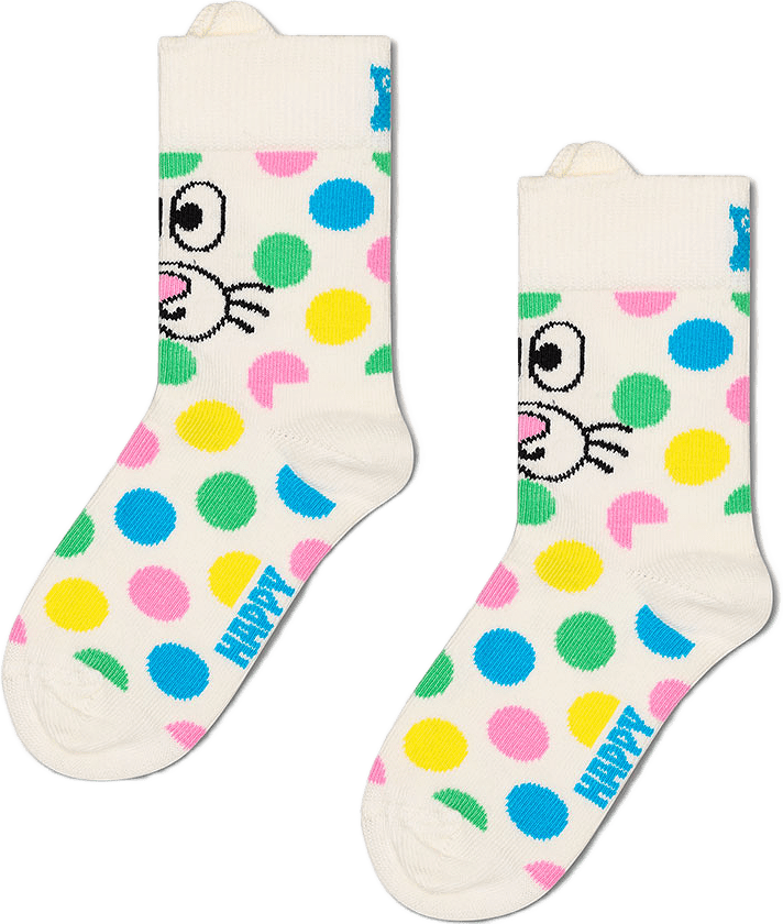 Kids Dotted Bunny Sock, från Happy Socks, i färgen White.