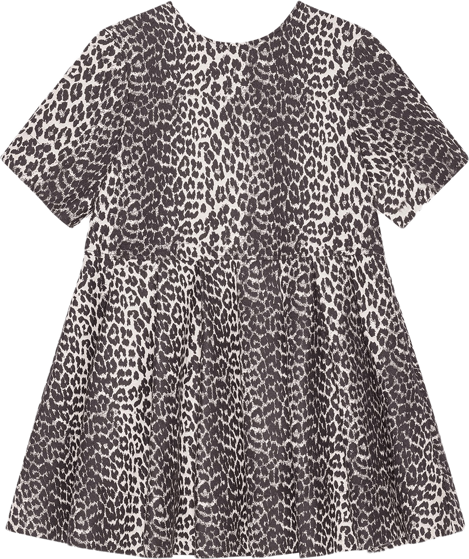 Cotton Tweed Mini Dress, från GANNI, i färgen Leopard.