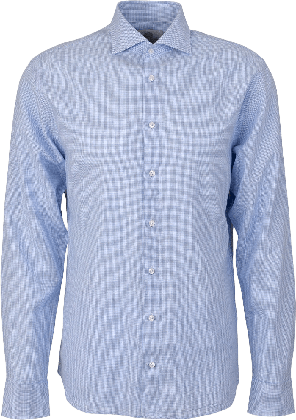 Linskjorta Bassano Houndstooth, från The Shirt Factory, i färgen Lt.blue.