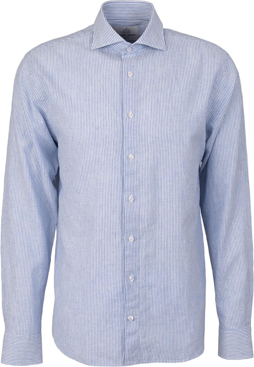 Linskjorta Bassano Stripe, från The Shirt Factory, i färgen Lt.blue.