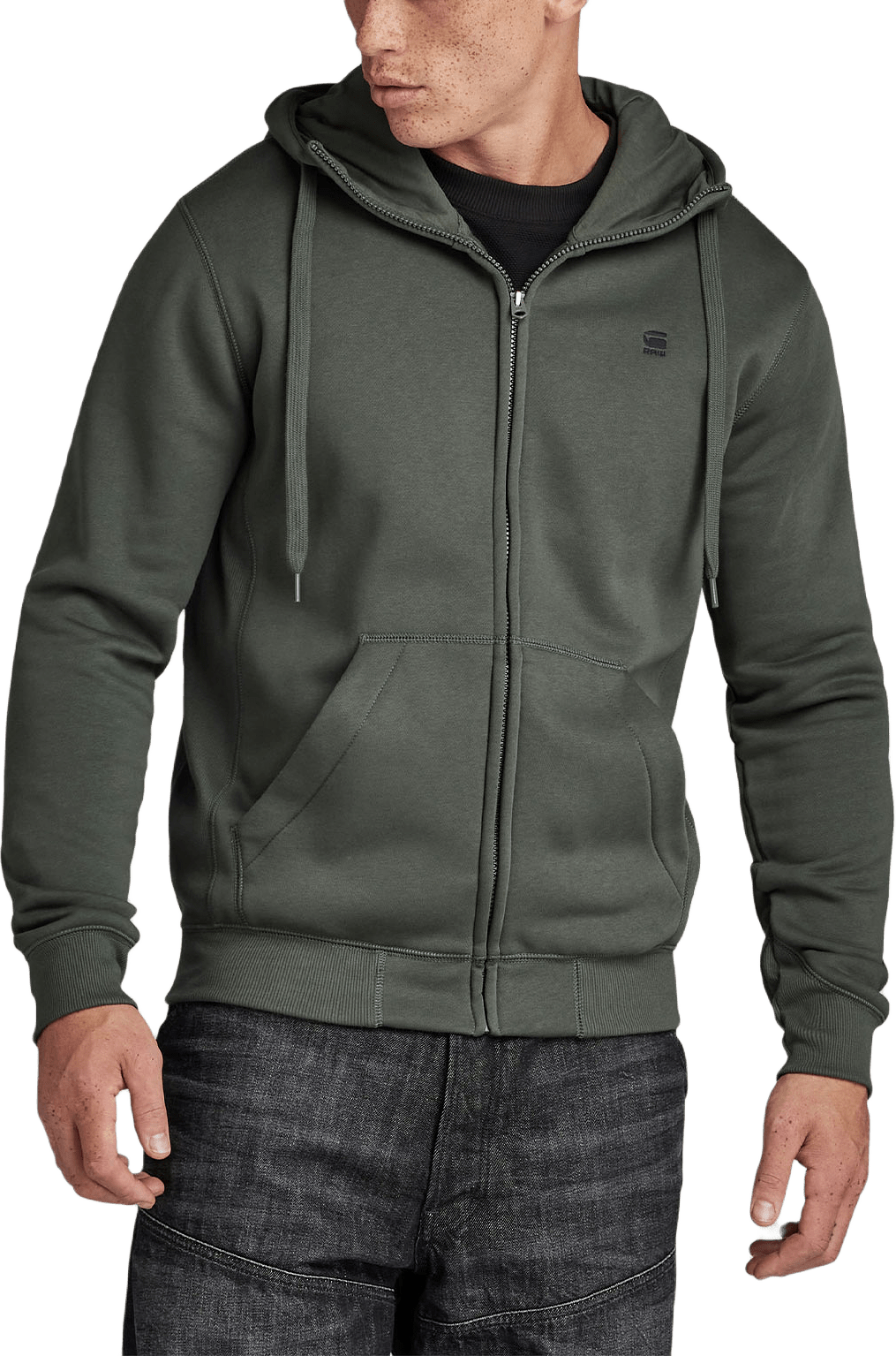 Premium core Hooded Sweater, från G-Star, i färgen Graphite.