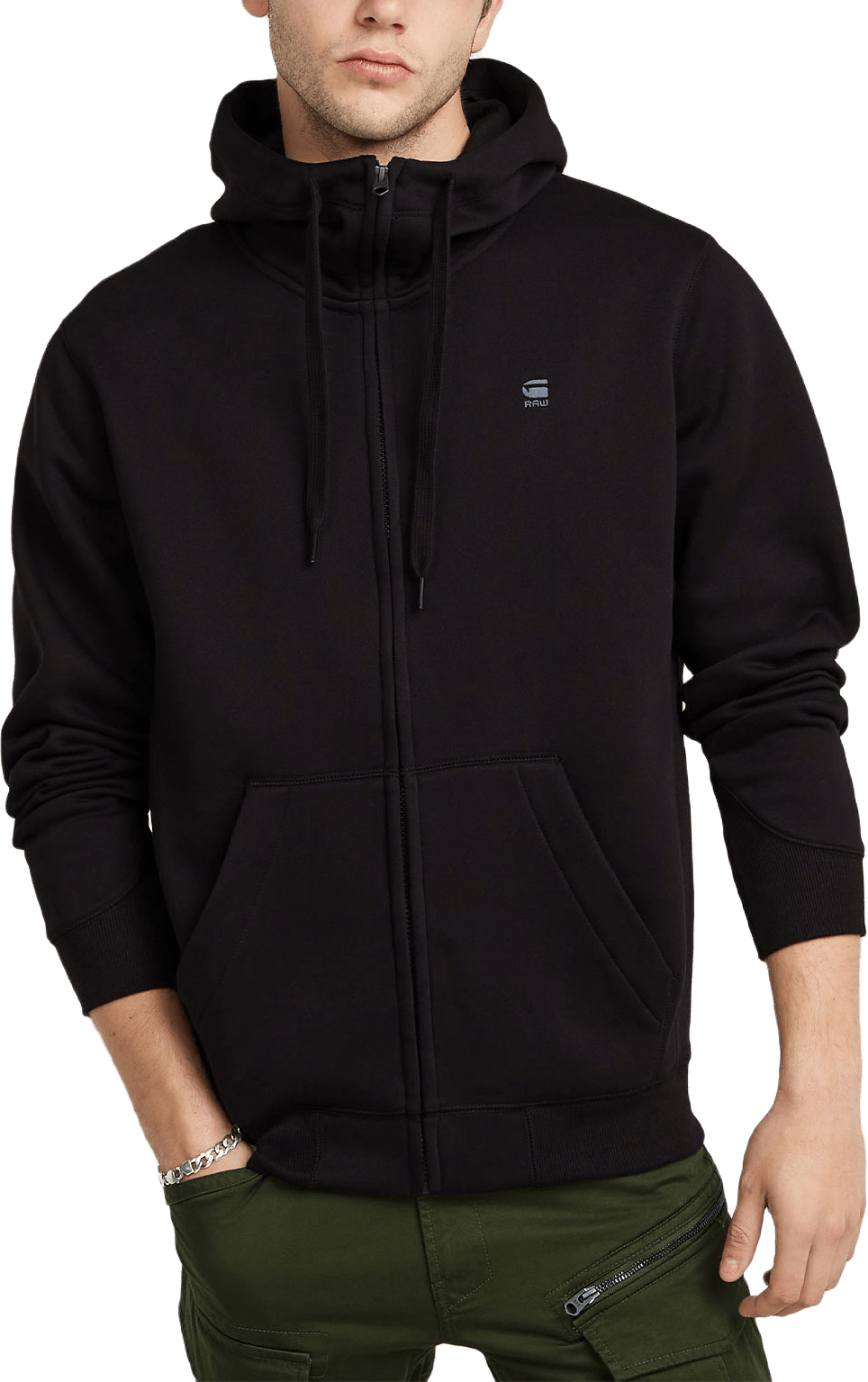 Premium core Hooded Sweater, från G-Star, i färgen Dk Black.